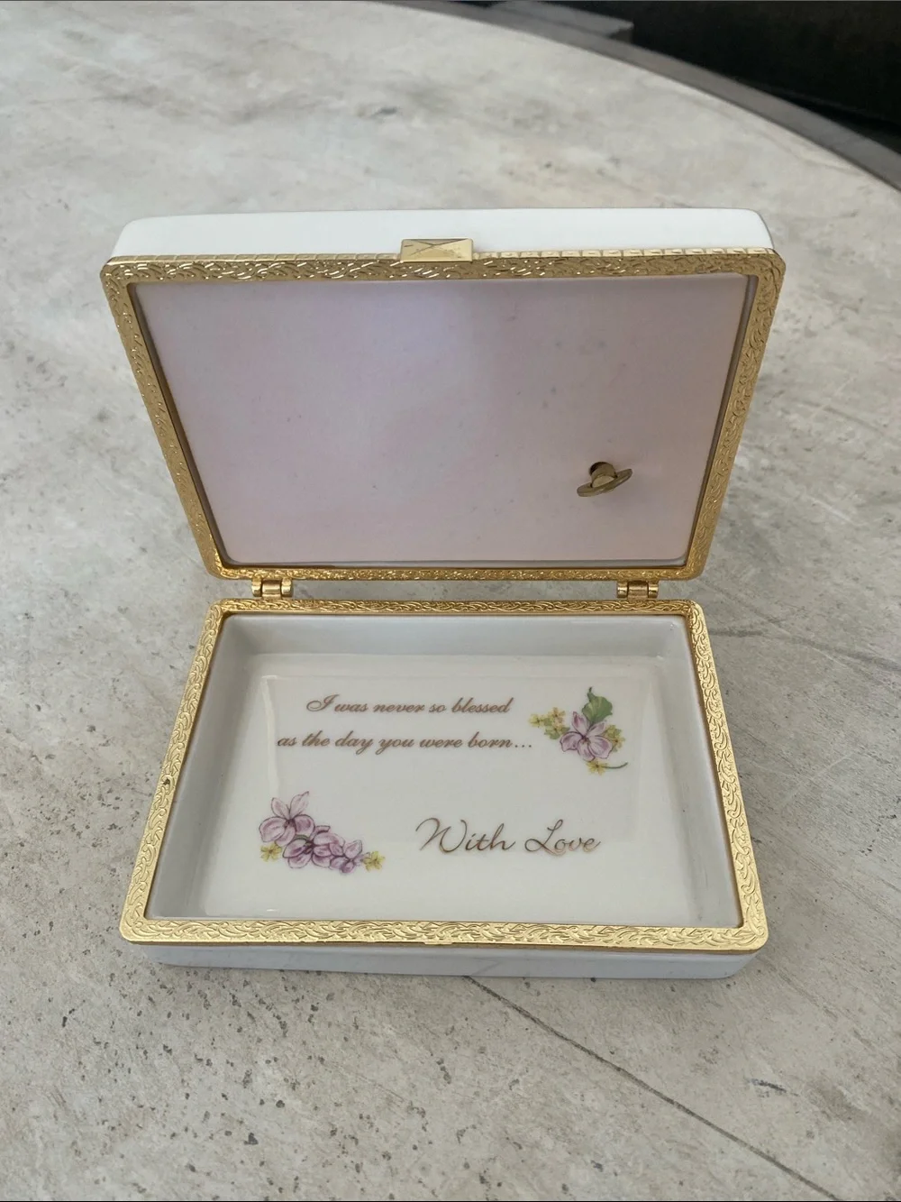 Dear Granddaughter Decorative Heirloom Porcelain Keepsake Music Box - Floral